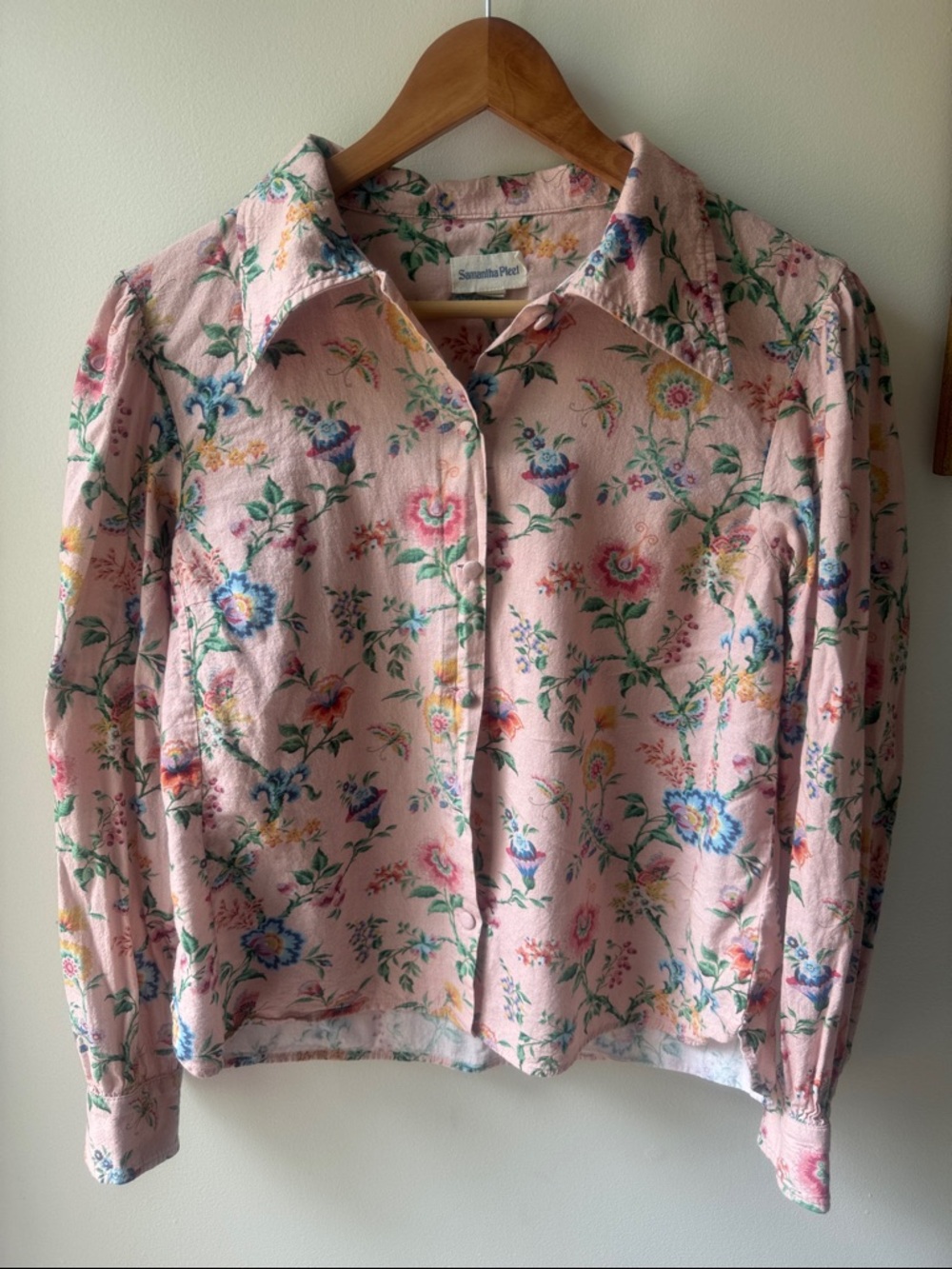 Samantha Pleet Enchantment Pink Floral Cotton Blouse